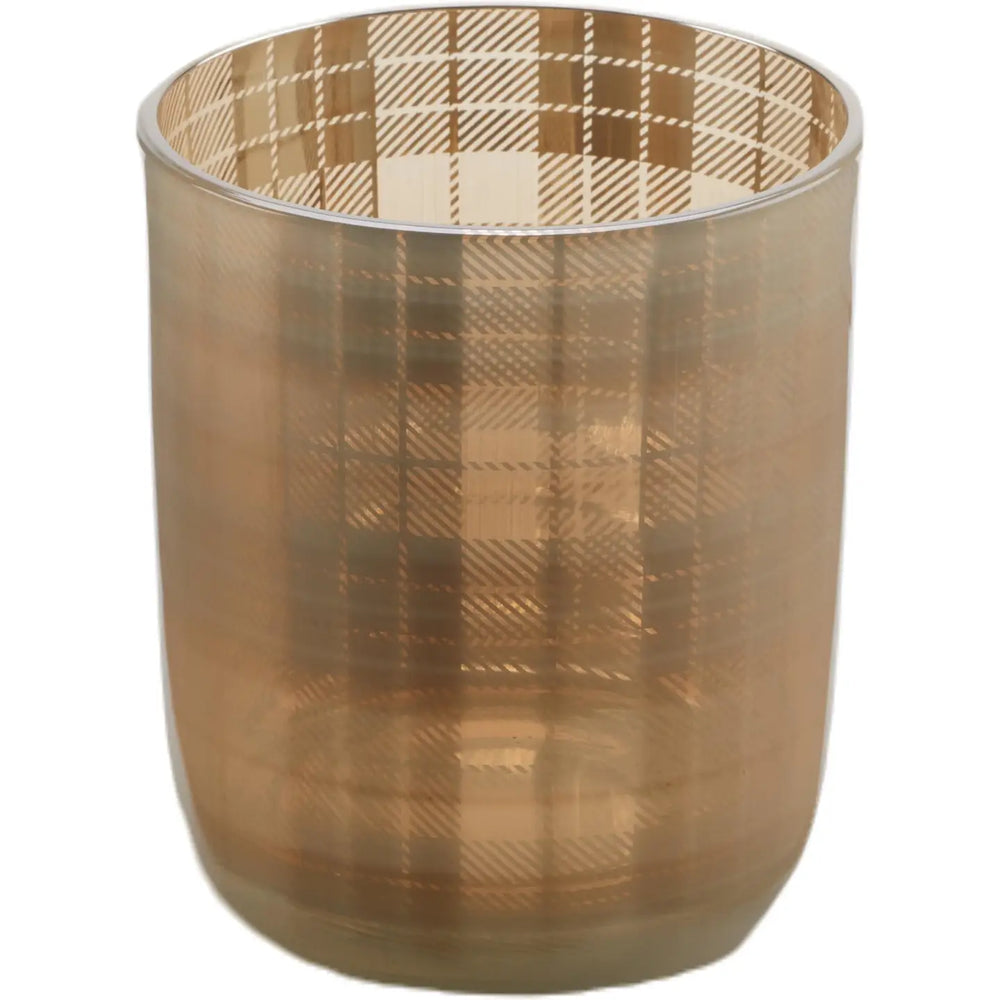 Gold Plaid Pattern Lantern-Choose from 2 Sizes
