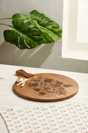 Block Print Engraved Round Board