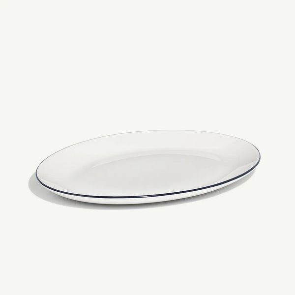 Serving Platter 13" - Blue Rim