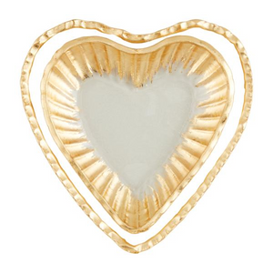 Gold Edge Heart Tidbit Tray Set
