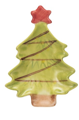 Hand Painted Christmas Tree Tidbit with Star-4 Different Colors
