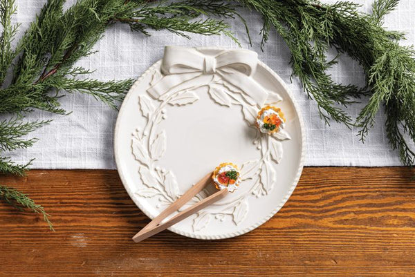 White Wreath Platter