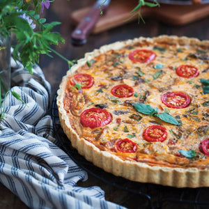 Quiche Pan Round Non-Stick Carbon Steel, Removable Base - Two SIzes