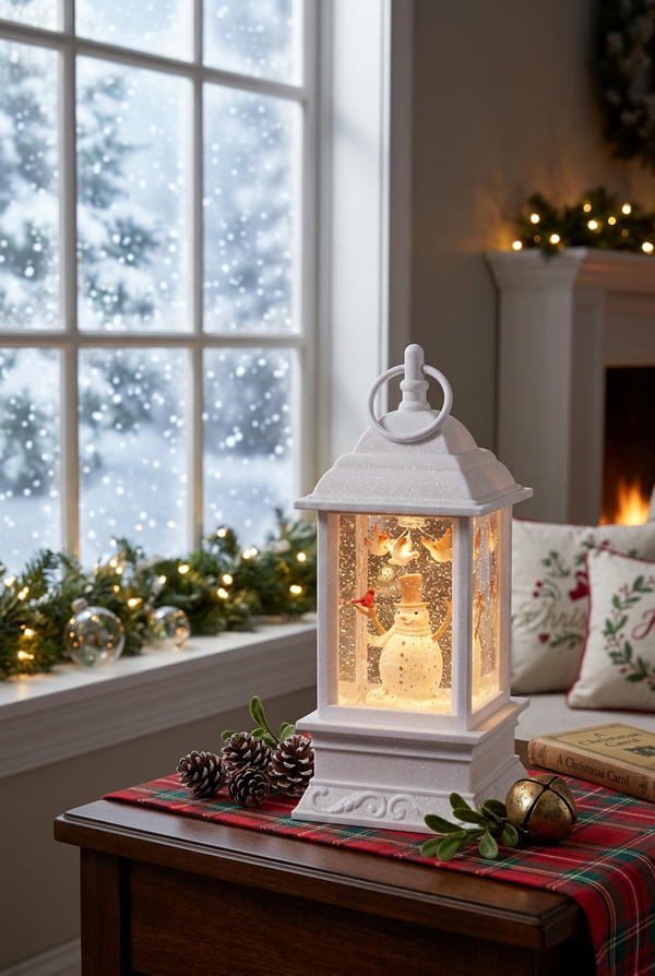Whimsical Snowman Animated Lighted Water Lantern