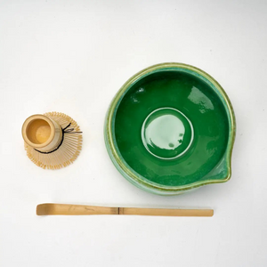 Porcelain Matcha Latte Bowl Set with Whisk and Scoop - 4 Different Colors to Choose From