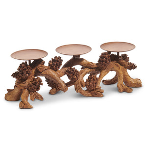 15.25" Pinecone Candle Holder