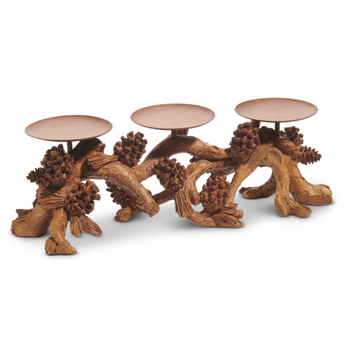 15.25" Pinecone Candle Holder