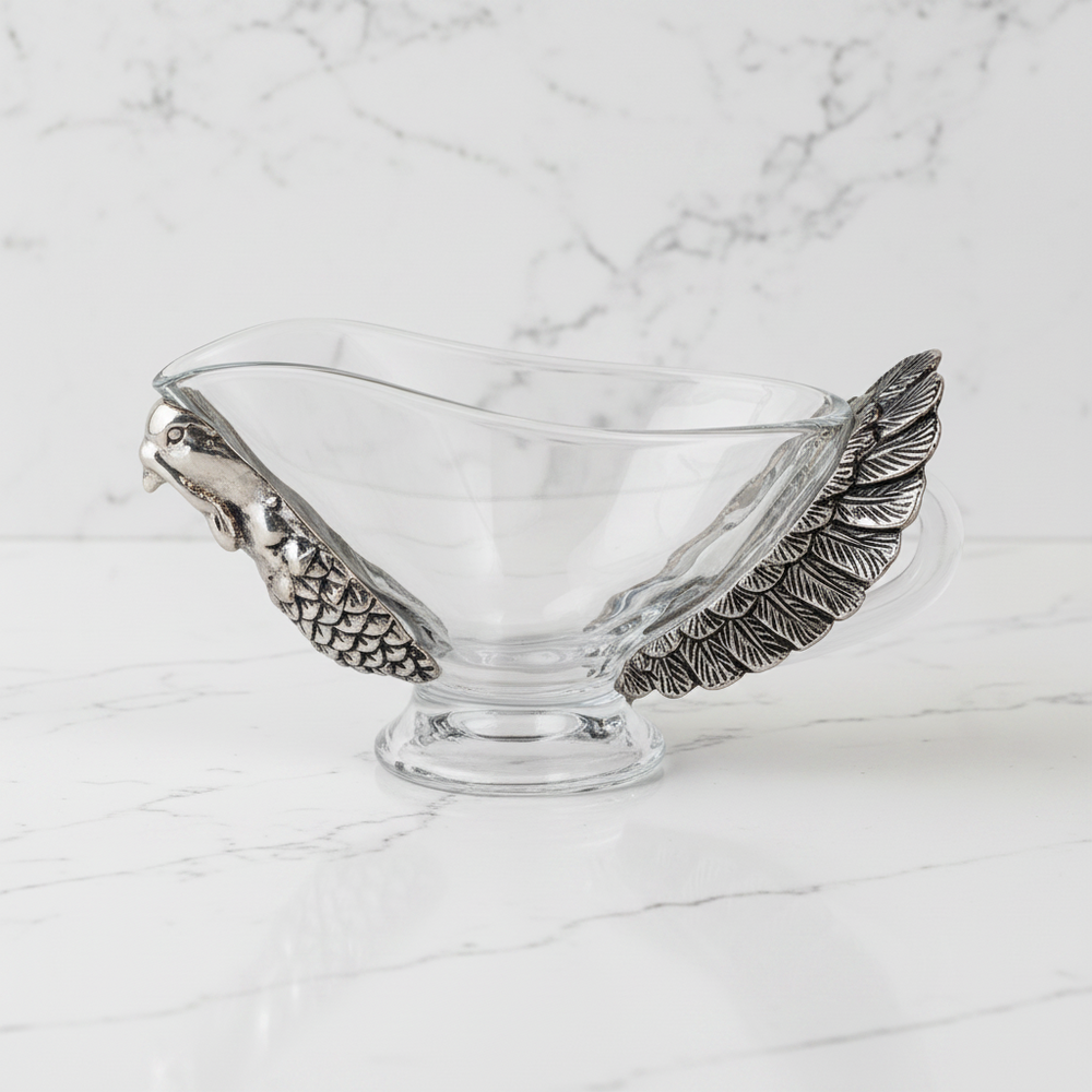 Turkey glass gravy boat