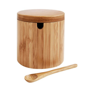 Bamboo Salt Box with Lid & Spoon 7oz