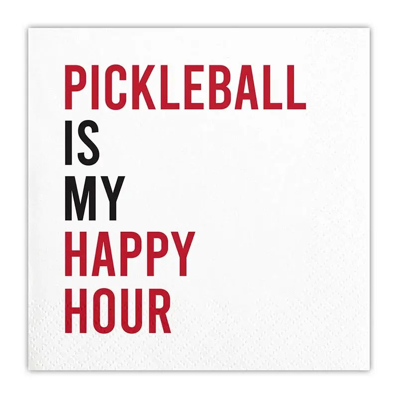 Pickleball Happy Hour Cocktail Napkin