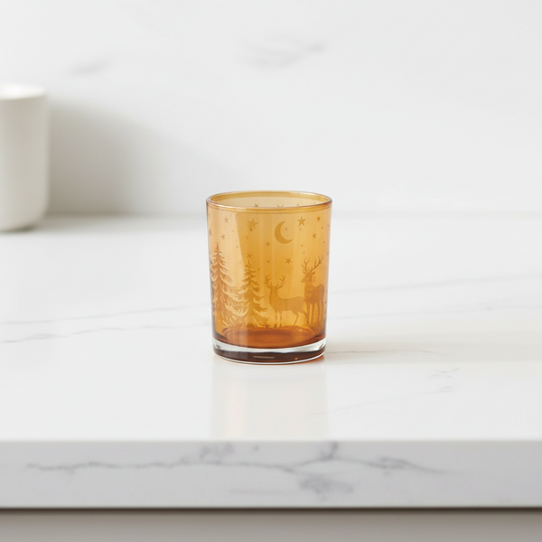 Woodland Deer Glass Votive - 2 Different Sizes