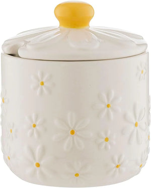 Ceramic Sugar Bowl with Embossed Daisy by Price & Kensington