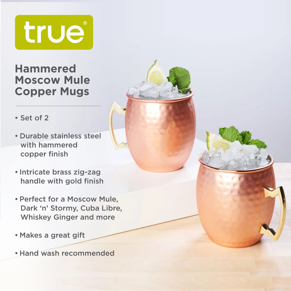 Hammered Copper Plated Moscow Mule Mugs Set of 2