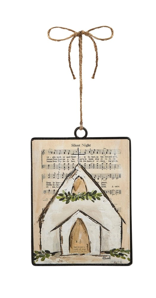 Music Sheet Church Rectangle Ornament- 2 Different Styles to Choose From