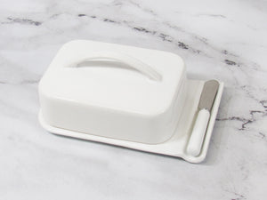Porcelain Mess-Free Butter Dish w/ Matching Spreader-3 Color Choices