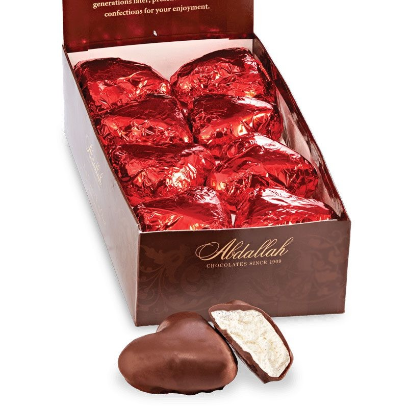 Marshmallow Foiled Heart  - Choose From Milk or Dark