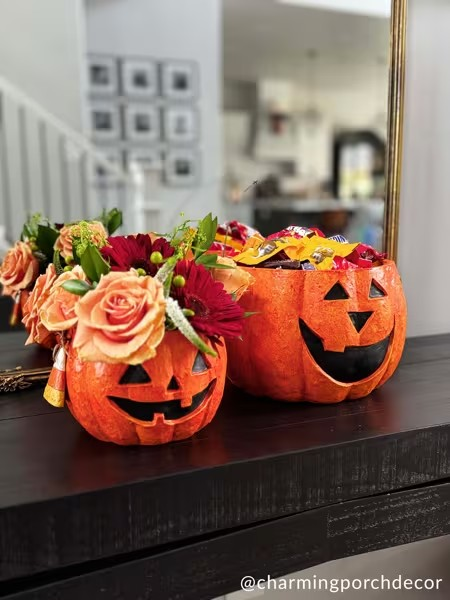 Mache Jack-O-Lantern Treat Buckets - Choose Small or Large