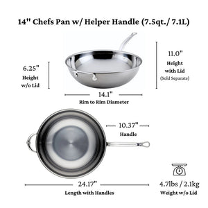 Hestan NanoBond 7.5"qt 14" Chefs Pan w/helper handle