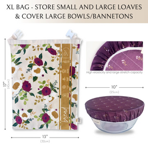 Bread Baker Set, Reusable Beeswax Bread Bags for Homemade Bread and Bowl Cover - Choose rom 2 Different STyles