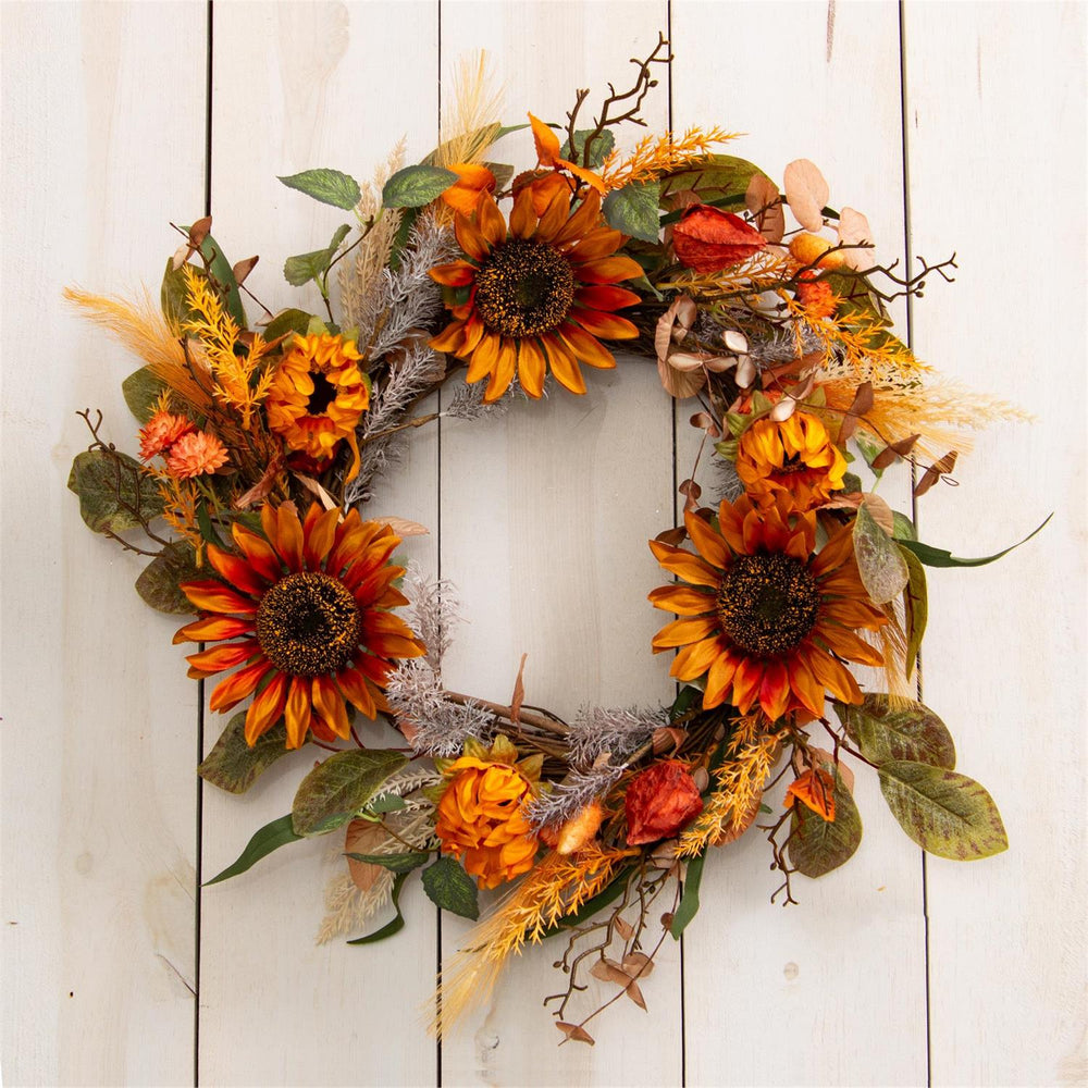 Wreath - Sunflowers And Foliage Mix