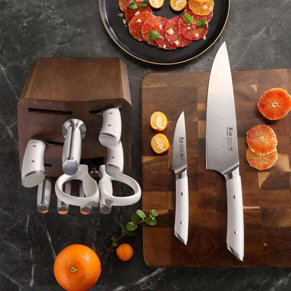 Helena (Wht) 8pc Knife Block Set