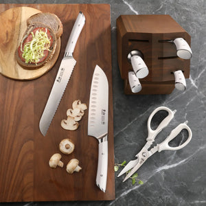 Helena (Wht) 8pc Knife Block Set