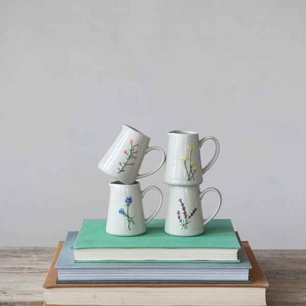 Botanical Emboss Creamer Pitcher - Choose from 4 Styles