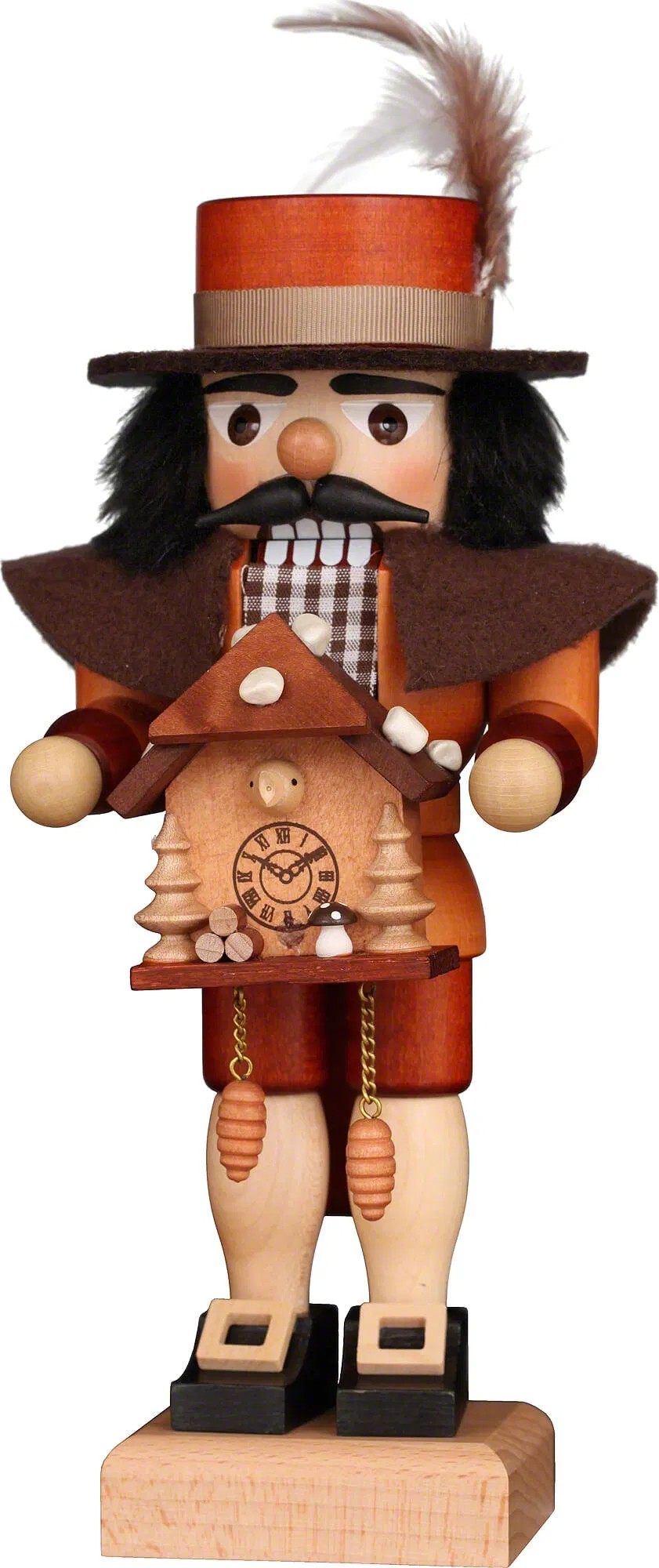 Nutcracker - Black Forester with Cuckoo Clock Natural - 9.4"
