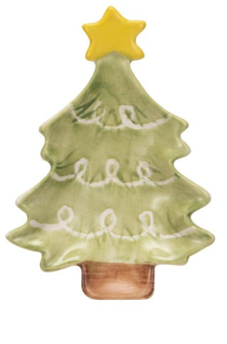 Hand Painted Christmas Tree Tidbit with Star-4 Different Colors