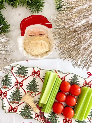 Christmas Tree Tray And Santa Tidbit Set
