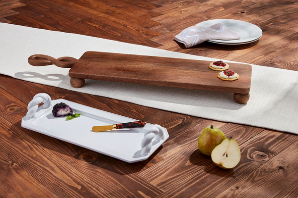 Artisan Footed Board with Twisted Handles