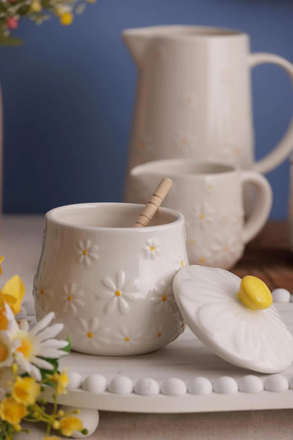 Daisy Honey Pot & Drizzler by Price & Kensington