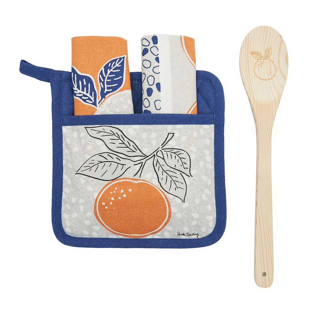 Fruit Dash Potholder Set - Choose From Lemon or Orange
