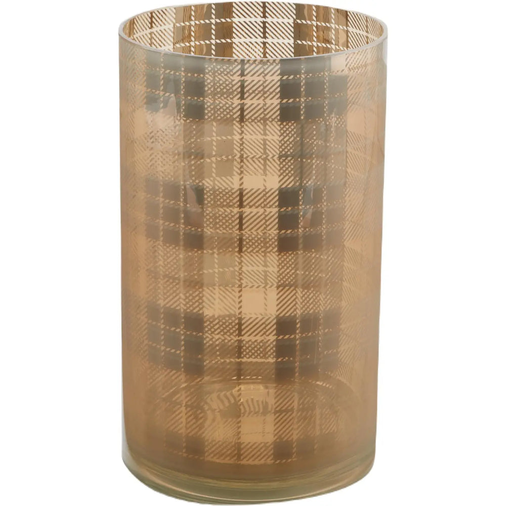 Gold Plaid Pattern Lantern-Choose from 2 Sizes