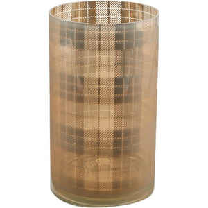 Gold Plaid Pattern Lantern-Choose from 2 Sizes