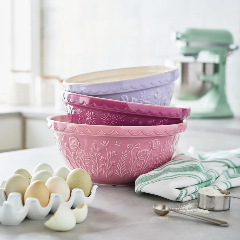 Mason Cash In the Meadow Rose Mixing Bowls - Several Sizes & Colors to Choose From