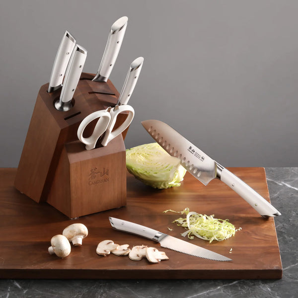 Helena (Wht) 8pc Knife Block Set
