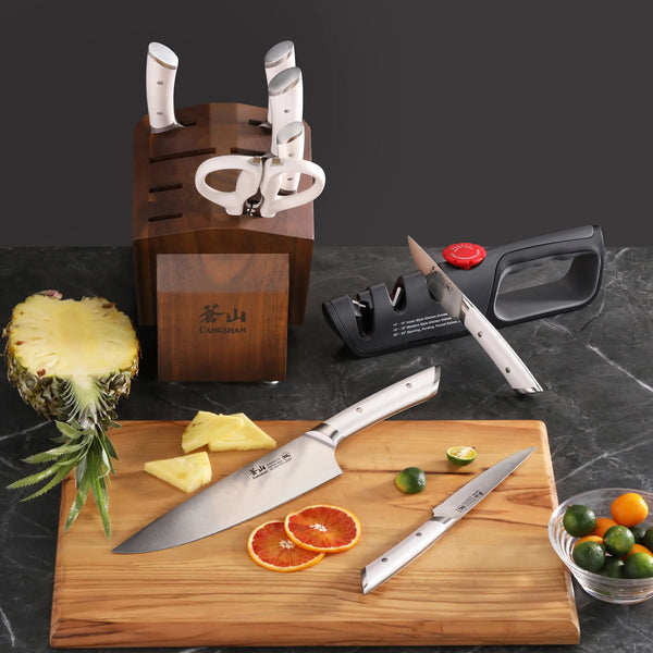 Helena (Wht) 8pc Knife Block Set