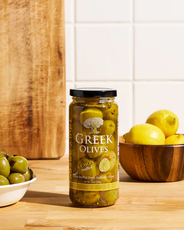 TRULY GREEK Stuffed Olives - Choose Jalapeno, Garlic, or Lemon Stuffed