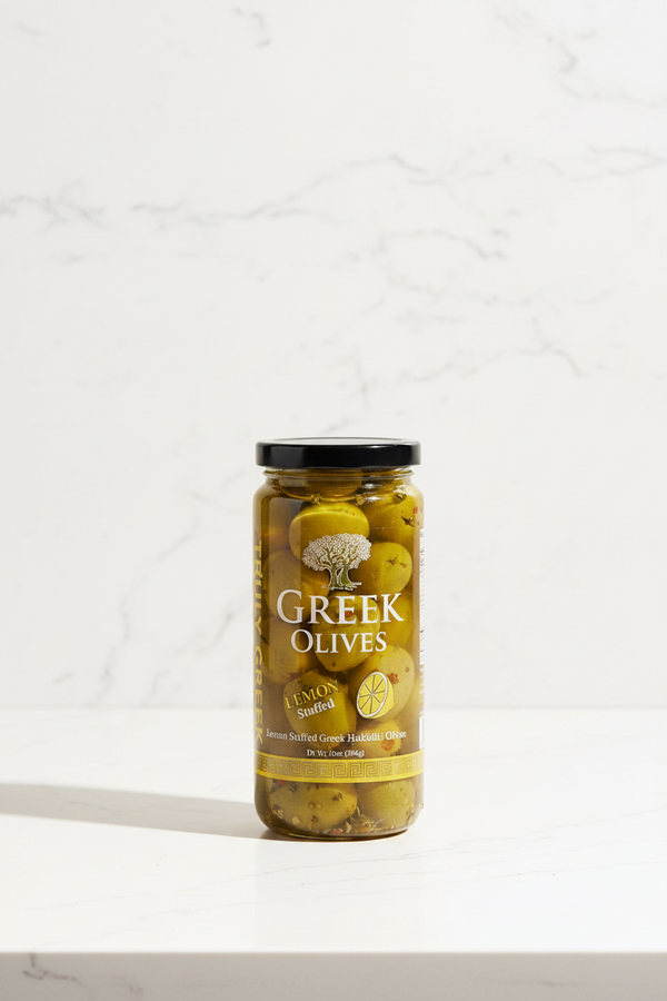 TRULY GREEK Stuffed Olives - Choose Jalapeno, Garlic, or Lemon Stuffed