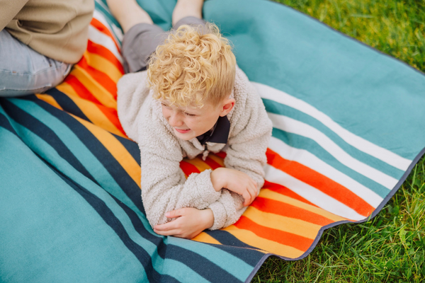 Picnic Tote Blanket - Available in English Plaid or Marine Stripe