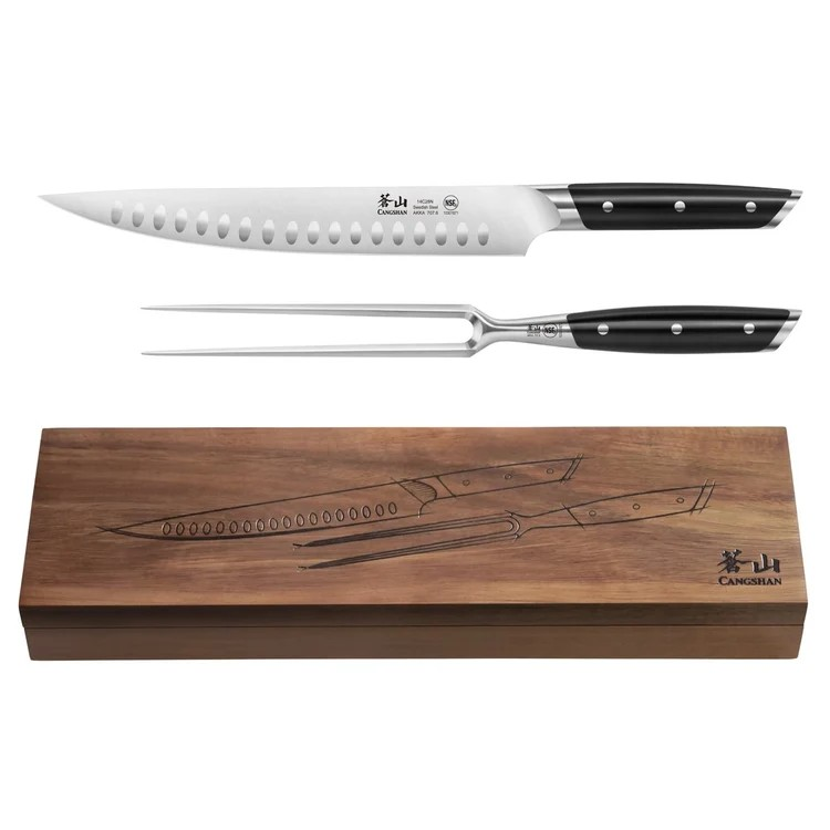 AKKA Series 2-Piece Carving Set with Acacia Box by Cangshan