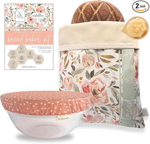 Bread Baker Set, Reusable Beeswax Bread Bags for Homemade Bread and Bowl Cover