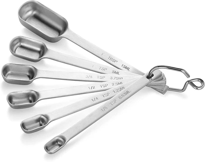 New Star 18/8 Stainless 6 Piece Flat Bottom Measuring Spoon Set