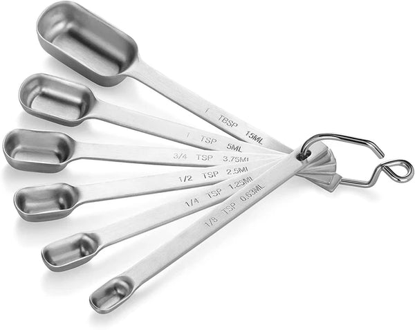 New Star 18/8 Stainless 6 Piece Flat Bottom Measuring Spoon Set
