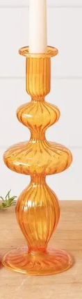 Amber Ombre Glass Taper Holder - 3 Styles