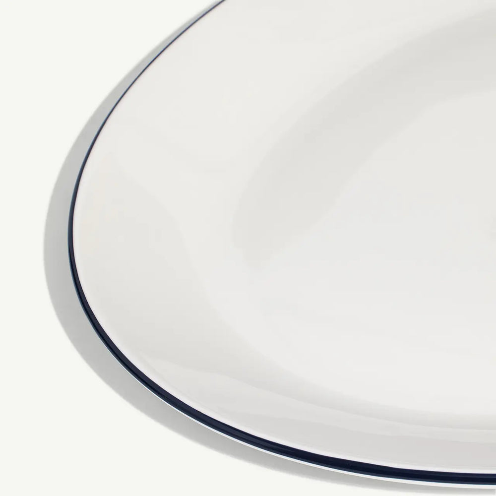Serving Platter 13" - Blue Rim