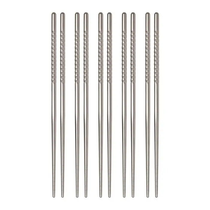 Helen's Asian Kitchen Stainless Steel Chopsticks, 5 Pairs