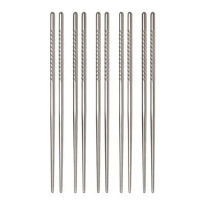 Helen's Asian Kitchen Stainless Steel Chopsticks, 5 Pairs