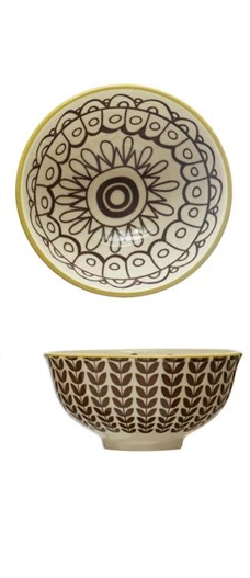 Patterned Stoneware Nibble Bowl - 4 Styles to Choose From